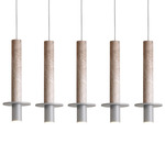 Meta Linear Five Light Pendant - White / White