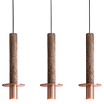 Meta Linear Three Light Pendant - White / Ochre