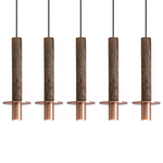 Meta Linear Five Light Pendant - White / Ochre