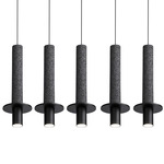 Meta Linear Five Light Pendant - Black / Black