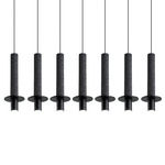 Meta Linear Seven Light Pendant - Black / Black