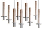 Meta Round Nine Light Pendant - White / White