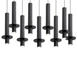 Meta Round Nine Light Pendant - Black / Black