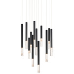 Diaphane Multi Light Pendant - Black / Crystal