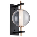 Axle Outdoor Wall Sconce - Black / Gold / Clear