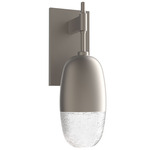 Pebble Wall Sconce - Metallic Beige Silver / Clear Cast Glass