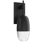 Pebble Wall Sconce - Matte Black / Clear Cast Glass