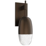 Pebble Wall Sconce - Flat Bronze / Clear Cast Glass