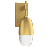 Pebble Wall Sconce - Gilded Brass / Clear Cast Glass