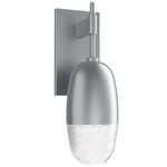 Pebble Wall Sconce - Classic Silver / Clear Cast Glass