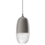 Pebble Pendant - Metallic Beige Silver / Chilled Clear