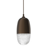 Pebble Pendant - Flat Bronze / Chilled Clear