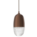 Pebble Pendant - Burnished Bronze / Chilled Clear