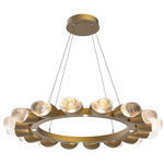 Pebble Chandelier - Gilded Brass / Clear Cast Glass