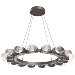 Pebble Chandelier - Graphite / Clear Cast Glass