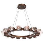 Pebble Chandelier - Burnished Bronze / Clear Cast Glass