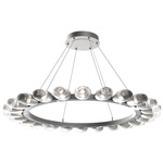 Pebble Chandelier - Metallic Beige Silver / Clear Cast Glass