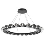 Pebble Chandelier - Matte Black / Clear Cast Glass