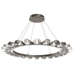 Pebble Chandelier - Graphite / Clear Cast Glass