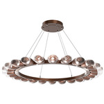 Pebble Chandelier - Burnished Bronze / Clear Cast Glass