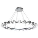 Pebble Chandelier - Classic Silver / Clear Cast Glass