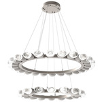 Pebble Tiered Chandelier - Beige Silver / Chilled Clear