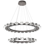 Pebble Tiered Chandelier - Graphite / Chilled Clear