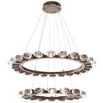 Pebble Tiered Chandelier - Burnished Bronze / Chilled Clear