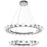 Pebble Tiered Chandelier - Classic Silver / Chilled Clear