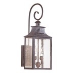 Newton Outdoor Wall Lantern  - Soft Off Black / Clear Seeded