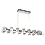 Pebble Linear Pendant - Beige Silver / Clear Cast Glass