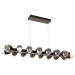 Pebble Linear Pendant - Flat Bronze / Clear Cast Glass