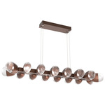 Pebble Linear Pendant - Burnished Bronze / Clear Cast Glass