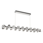 Pebble Linear Pendant - Beige Silver / Clear Cast Glass
