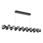 Pebble Linear Pendant - Matte Black / Clear Cast Glass
