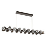 Pebble Linear Pendant - Flat Bronze / Clear Cast Glass