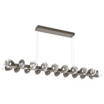 Pebble Linear Pendant - Graphite / Clear Cast Glass