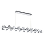 Pebble Linear Pendant - Classic Silver / Clear Cast Glass