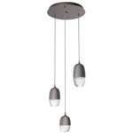 Pebble Multi Light Pendant - Graphite / Clear Cast Glass