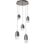 Pebble Multi Light Pendant - Graphite / Clear Cast Glass