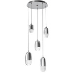 Pebble Multi Light Pendant - Classic Silver / Clear Cast Glass