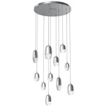 Pebble Multi Light Pendant - Classic Silver / Clear Cast Glass