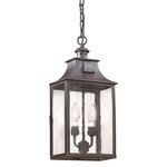 Newton Hanging Lantern - Soft Off Black / Clear Seeded