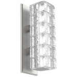 Asscher Wall Sconce - Metallic Beige Silver / Clear Cast Glass