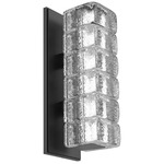 Asscher Wall Sconce - Matte Black / Clear Cast Glass