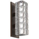 Asscher Wall Sconce - Flat Bronze / Clear Cast Glass