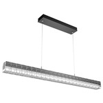 Asscher Linear Pendant - Matte Black / Clear Cast Glass