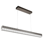 Asscher Linear Pendant - Flat Bronze / Clear Cast Glass