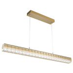 Asscher Linear Pendant - Gilded Brass / Clear Cast Glass