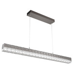 Asscher Linear Pendant - Graphite / Clear Cast Glass